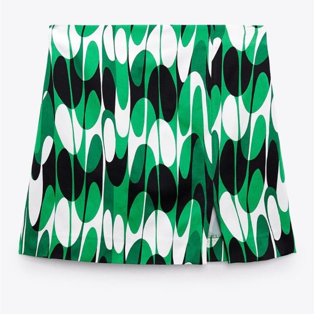 Zara Green Skirt with Slit